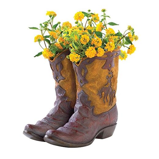 Koehler 38447 9.625 Inch Brown Cowboy Boots Planter