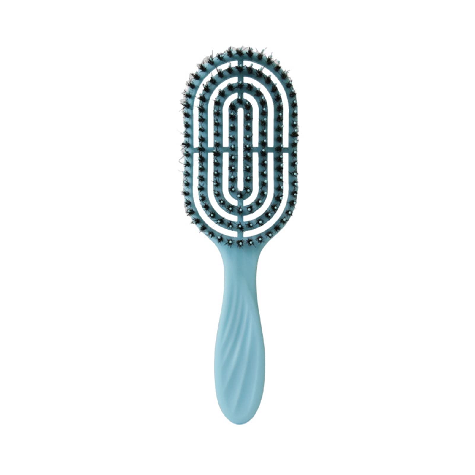 DieffematicSZ Grzebień Hollow Comb Plastic Fluffy Modeling, Straight Hair Hairdressing Comb Oval (Color : Blu)