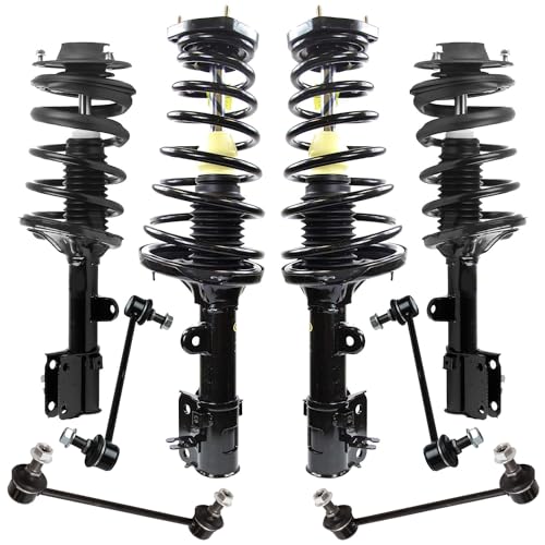 Image of Detroit Axle - Struts for 2005-2009 Hyundai Tucson, 2005-2010 Kia Sportage, 4 Struts & Coil Spring Assembly, 4 Stabilizer Sway Bar End Links Front and Rear 2006 2007 2008 Replacement