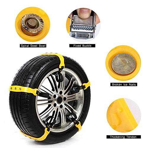 Sangmei Correntes de neve para carro pneu antiderrapante 3 prego - correia de dente Correntes de nev