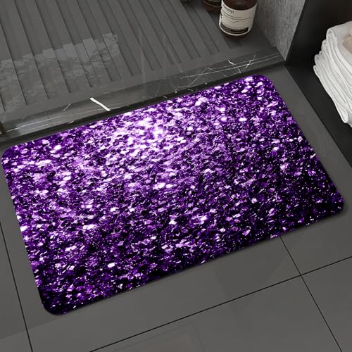 KDWJS Bath Mat,Soft and Comfortable,Super Water Absorption,Non-Slip,Machine Wash,Easier to Dry for Bathroom Floor Rug,Glittering purple sequins texture, dense purple sequins pattern, fashion,16x24 in KDWJS Bath Mat,Soft and Comfortable,Super Water Absorption,Non-Slip,Machine Wash,Easier to Dry for Bathroom Floor Rug,Glittering purple sequins texture, dense purple sequins pattern, fashion,16x24 in