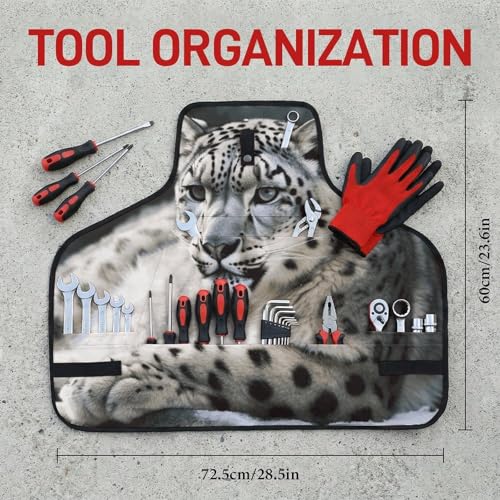 Delantal Snow Leopard con múltiples bolsillos ajustable miniatura 2