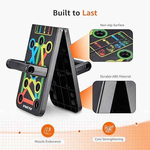 Image of Amazon Brand - Symactive Push-Up Board | for Men & Women | Home Gym Fitness Equipment | for Strength Training | Durable, Compact & Sturdy