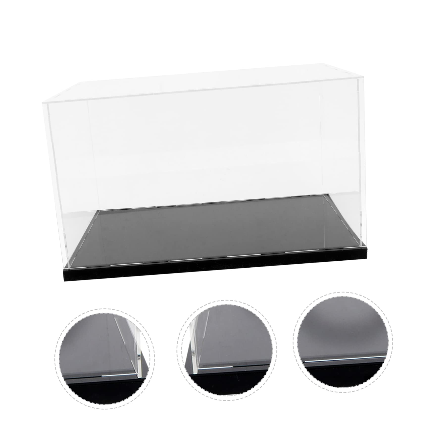 Vitrina Acrílica Transparente para Modelo Tapa, Caja de Exhibición Lisa y Plana, Protección Antipolvo Adecuada para Tiendas y Centros Comerciales