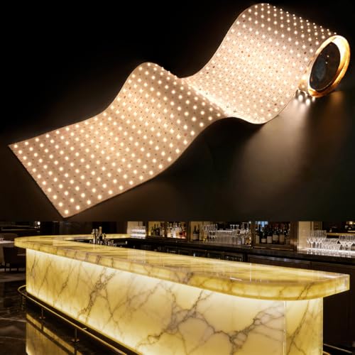 SuperLightingLED 3000K Large LED Sheets for Backlighting Countertop, 78.7in x 9.45in Flexible 24V LED Light Sheet Cuttable Dimmable Warm White Paper-thin IP20 with Accessory Pack (3000K, 6.56Ft IP20)