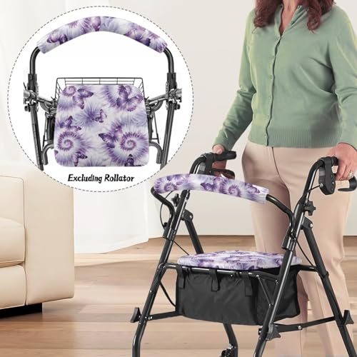 Image of Batik Butterfly Accessories for Rollator Walkers Pattern Soft Rollator Walker Seat and Backrest Covers Easy to Install Walkers Seat Covers for Seniors Women Men