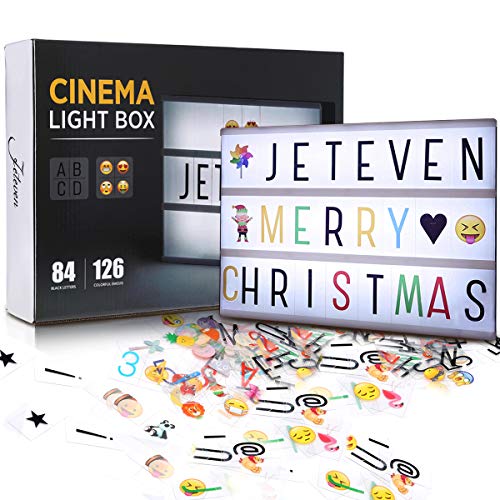 Jeteven Cinema Light Colors Box Colorful Letters Emojis LED for Home Decor Wedding
