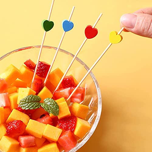 luckaide 100 Stück Cocktailspieße, Holz Spieße Fingerfood 12 cm Partypicker zum Grillgut, Fingerfood, Obst-Spieß Holz… - Image 6