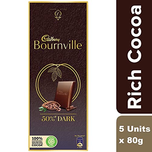 Image of Cadbury Bournville Rich Cocoa Dark Chocolate Bar, 80 Gm (Pack Of 5) & Dairy Milk Silk Hazelnut Chocolate Bar, 143 G (Pack Of 3) & Cadbury Dairy Milk Silk Chocolate Bar, 60G (Pack Of 8)