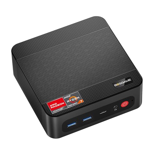 Image of BOSGAME P4 Ultra Mini PC Gaming, Ryzen 7 7730U, 16GB RAM 1TB NVMe SSD Mini Computers, Dual 2.5G LAN, Wi-Fi 6E, BT5.2, 4K Triple Display HDMI | DP | Type-C, Home Office Business