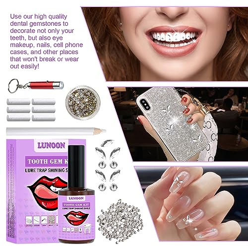FCXQG Zahnschmuck Set Mit Kleber Zahnstein Schmuck Tooth Gem Kit Zahn Steinchen Set Mit Kleber Zahnstein Schmuck Set Zahnstein Set Mit Kleber Für Zähne Mit Strasssteine Und Pferdeaugen-Bohrer