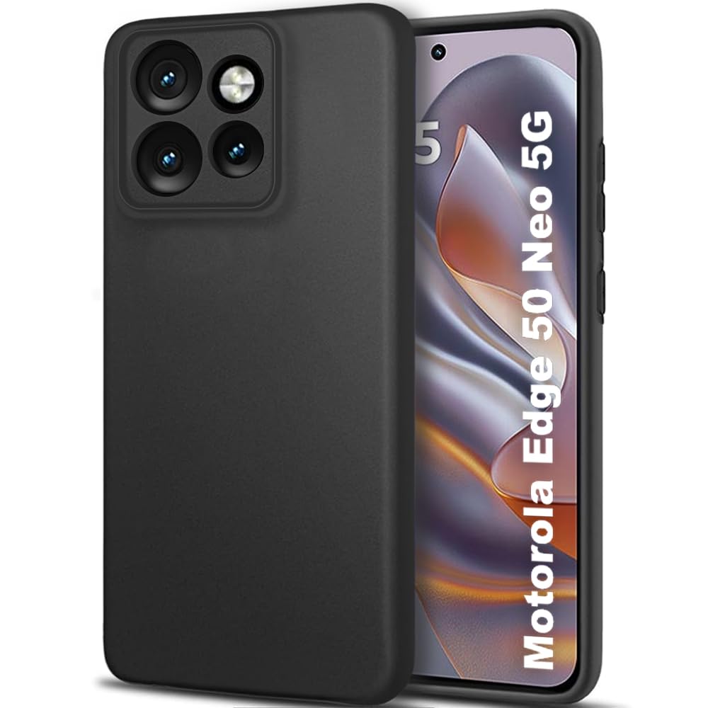 TheGiftKart Sleek Back Cover Case for Motorola Moto Edge 50 Neo 5G | Slim Fit Protective Design | Ultra Matte Finish | Camera Protection Bump | Soft Back Case for Moto Edge 50 Neo 5G (Silicone, Black) (B0DGXG2KY5) Amazon Price History, Amazon Price Tracker