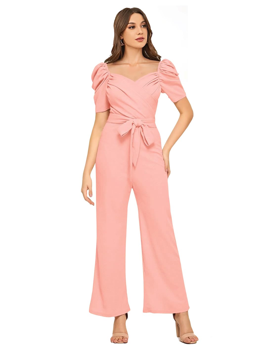 SWIFFIN Regular Fit Solid Sweetheart Neck Full Length Jumpsuit For Women/Women Jumpsuit