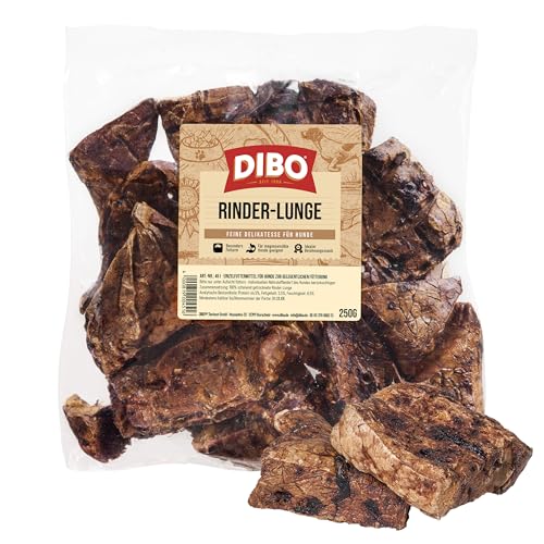 DIBO Rinderlunge, 100g-Beutel, der kleine Naturkau-Snack oder Leckerli für Zwischendurch, Hundefutter, Qualitätskauartikel ohne Chemie von DIBO