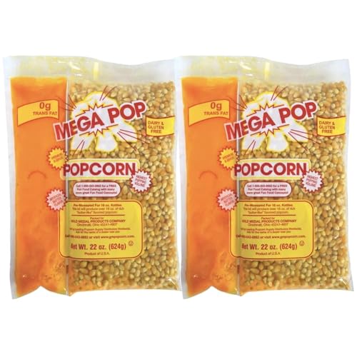 Mega Pop Popcorn Machine Popcorn Packets 22 oz | All in 1 Popcorn Kits with Oil, Salt & Butter Flavor | Popcorn Kernels Portion Packs for Popcorn Machines, Makes Movie Theater Pop corn, Pack of 2 image 5