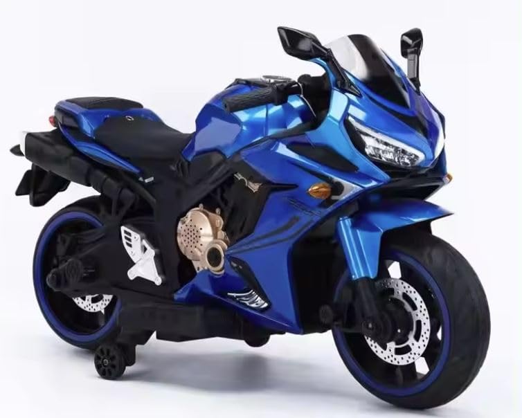 Bike for Kids Toy CBR Bike with Rechargeable Battery Operated Ride On for Boys and Girls| Electric Children Ride On [5 to 12 Years, Large, Blue]