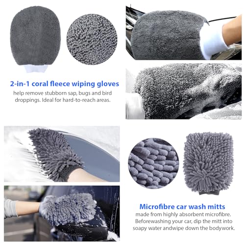 Osportfun Set di pulizia per auto, 10 spazzole per...