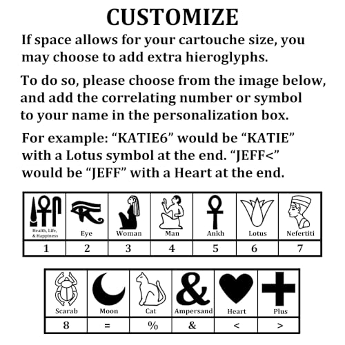 Made in Egypt - Personalized Cartouche Pendant - Available in 14K Gold, 18K Gold and Sterling Silver - 1-Sided Solid Pendant - Translate Any letters into Hieroglyphs - Discoveries Egyptian Imports - Handmade in Egypt3