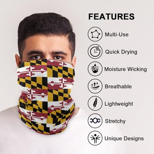 Image of Men Women Bandanas Neck Gaiter Headwrap Balaclava | Seamless Face Cover Scarf Neck Warmer Breathable Headwear for Hiking Cycling