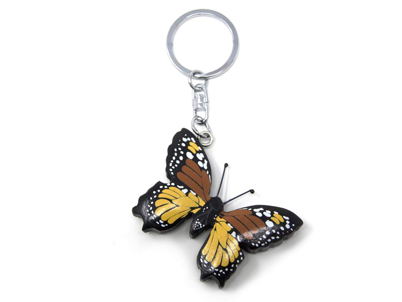 Butterfly Key Fob Wooden Colourful