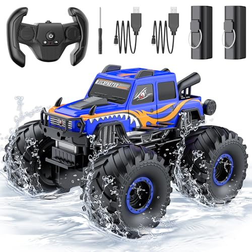 WayEee Remote Control Car Toys for Kids 6+, RC Car Waterproof Monster Truck Toys, Amphibious 4X4...