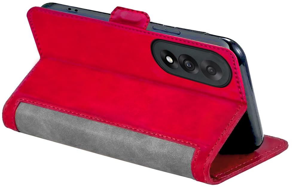 Image of Excelsior Flip Cover for Oneplus Nord 5 | Premium PU Leather | 360 Degree Protection (Red)