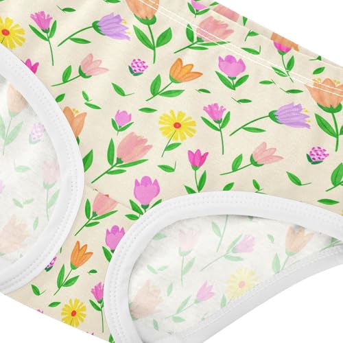 Flowers Floral Yellow Toddler Girls's Underwear 2T 23022234