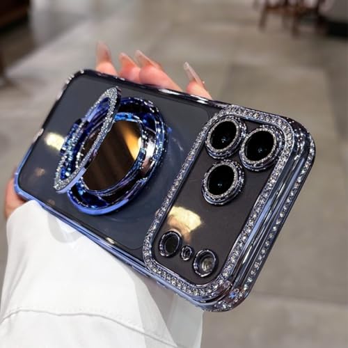 Étui Effet Miroir Diamant de luxe pour iPhone 15 Pro Max pailleté