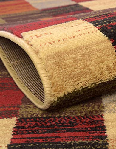 Image of Unique Loom Barista Collection Area Rug - Gava (7' 1 inch Octagon, Multi /Brown)