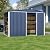 Metal Outdoor Storage Shed 10FT x 6FT with Firewood Storage, Steel Utility Tool Shed Storage House with Sliding Door, Metal Sheds Outdoor Storage for Backyard Garden Patio Lawn, Blue