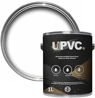 upaintpvc - All-In-Once UPVC Plastic Paint - Windows - Doors - Frames - Conservatories - Fascia - Downpipes - Guttering | Semi Matt Finish - 1 Litre (Brilliant White)