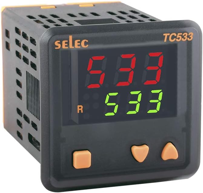 SELEC 3+3 digits 7 segnent LED dual display,single set point temperature controller size : 48 x 48mm