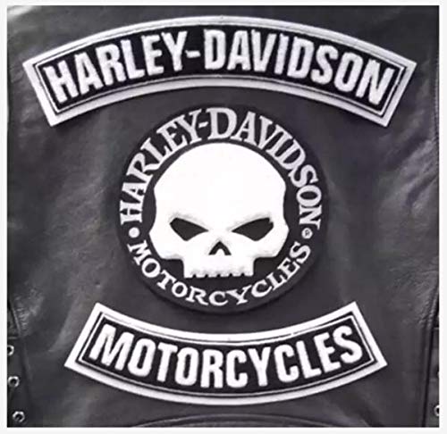 GZM Skull Willie G. Harley Davidson Lot de 3 Rustines pour gilet ou veste, Taille L