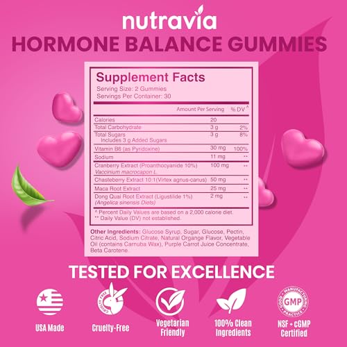 Hormone Balance For Women Gummies + PMS Relief Supplement - Supports Mood Swings, Clear Skin, Reduced Cramps and Bloating - Hormonal PMS Gummies PCOS Vitamin with Cranberry, Dong Quai (60 Gummies) - Image 5