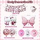 Wirhaut Pappteller 90 Stück Kity Geburtstagsdeko Mädchen Junge Deko, Thema Kindergeburtstag Luftballons Decoration, Katze Partygeschirr Deko Set mit Folienballons Banner Teller Tortendeko für Kinder