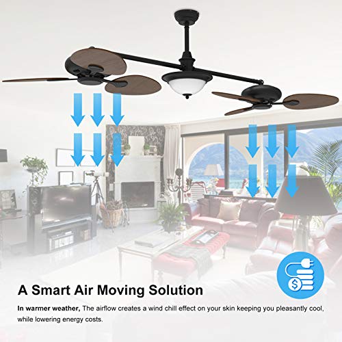 Reiga 86 Inch Oil-Rubbed Bronze Quiet Motor Dual Ceiling Fan thumb #3