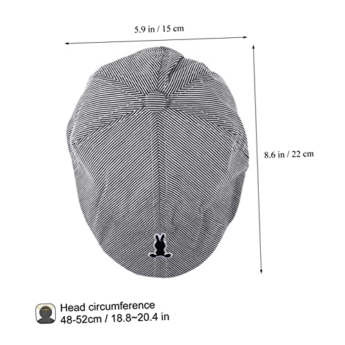 Boy Girl's Beret Hat Bunny Beret Boys and Girls Hat Striped Suitable for Seasons Easy to Clean Grey2