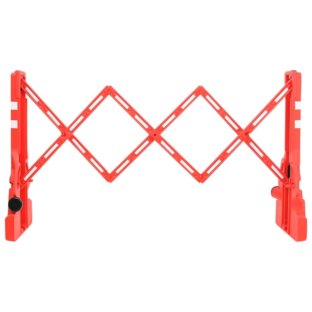 Barrera plegable de polietileno, 210 x 50 x 105 cm, color rojo