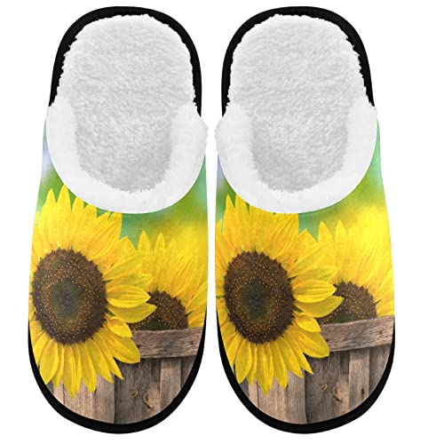 visesunny Slippers for Women Mens Winter Warm Memory Foam Cotton Home Slippers Women's House Slippers Bedroom Slippers Cozy Indoor Outdoor Shoes Unisex