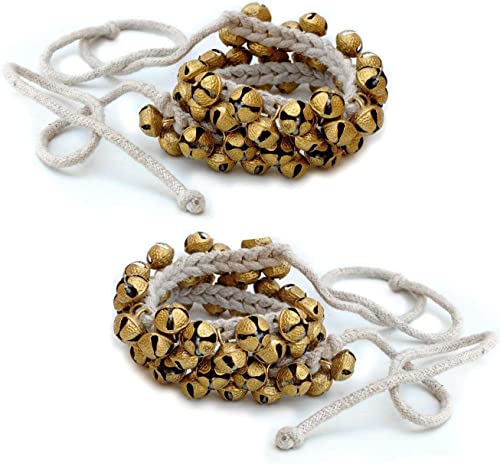 Kathak Dancing Ghungroo Pair 100+100 Brass Bells | Big Bells Tied in White Cord | Indian Classical...