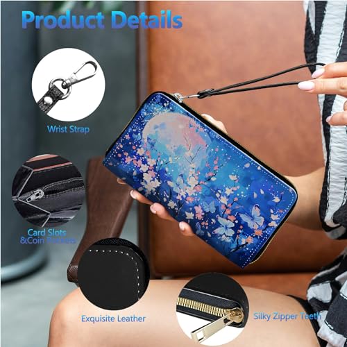 Image of Womens Wallet PU Leather Wristlet Wallets for Women, Large Capacity Lady Fashion Wallet Card Holder Zipper Wallet