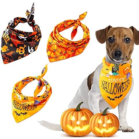 Rocutus Dog Bandanas Halloween Bandanas,3 Pack Pet Kerchief Scarf Set Halloween Dog Bandanas Triangle Bibs Scarf for Cats Dogs Puppy Pets Cover