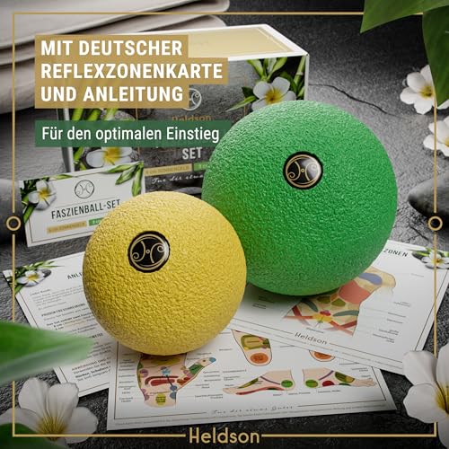HELDSON® Premium Faszienball klein 2er Set [6cm & 8cm] - Faszien Ball hart - Faszienball für Füße - Massage Ball um Verspannungen in Nacken, Schulter zu lösen - Faszienkugel - Massageball Rücken 3