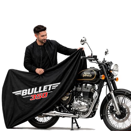 Image of Kayme Motorcycle Cover Waterproof Heavy Duty All Weather, Quad 4 Wheeler Cover Sun Rain Snow Protection (Mid-Black, RE Bullet 350)