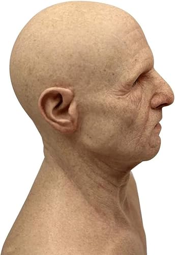 Miniatura 3 de Dan&Dre Disfraz de anciano de látex para Halloween, disfraz de Halloween para mascarada, casco realista, talla única