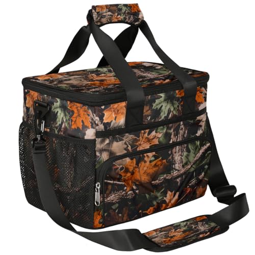 Leakproof Reusable Insulated Cooler Lunch Bag Tree Leaves Camouflage Camo Picnic Lunch Box for Women...