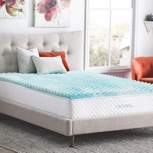 Reviews de Cubre Colchon Memory Foam de esta semana. 41 Linenspa - Colchoneta de Memory Foam con Gel en Remolino - Sobrecolchón de Ondas Refrescante de 5 cm - Topper para Colchón - Sensación Suave y Acolchada - Alivia Puntos de...