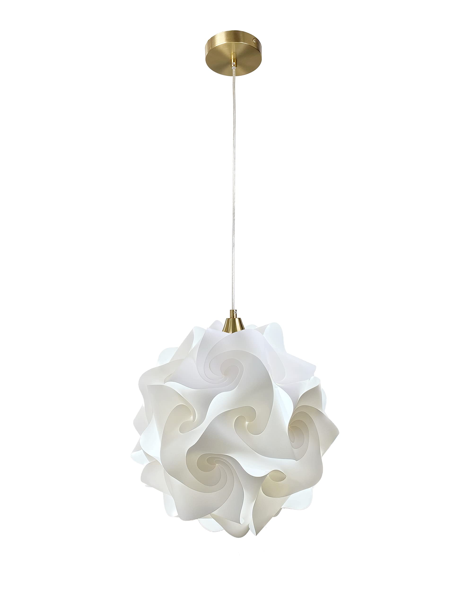 Hado 1-Light White Globe Pendant, Gold, Large