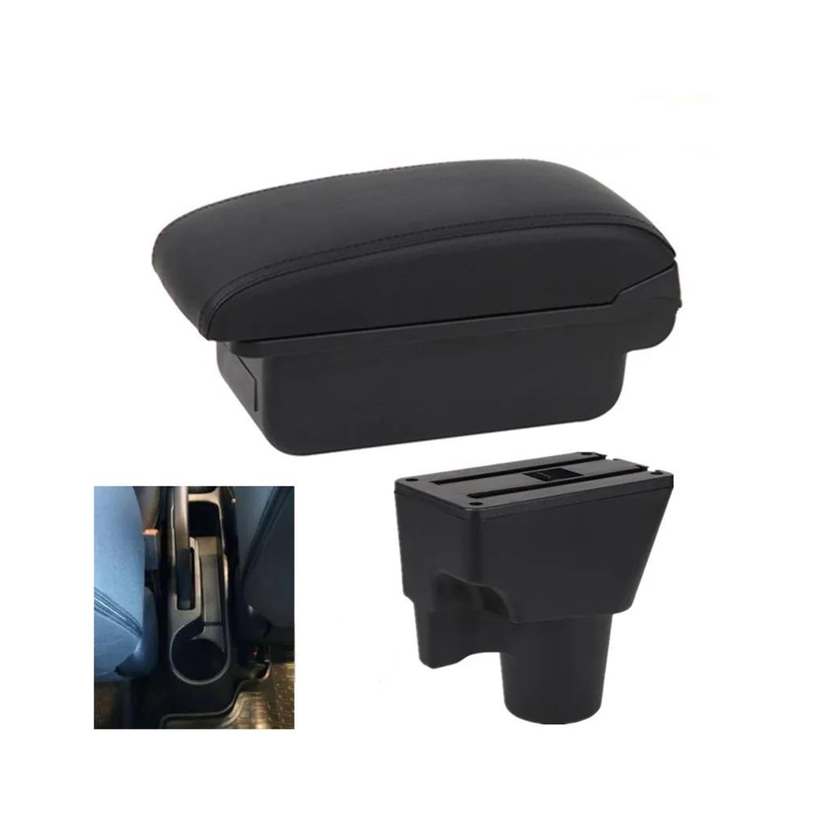 OOPUHKSY For Kia For Picanto For Picanto 3X-Line Car Armrest Storage Box Interior Parts Car Accessories Armrest Box(A2 black line No USB)