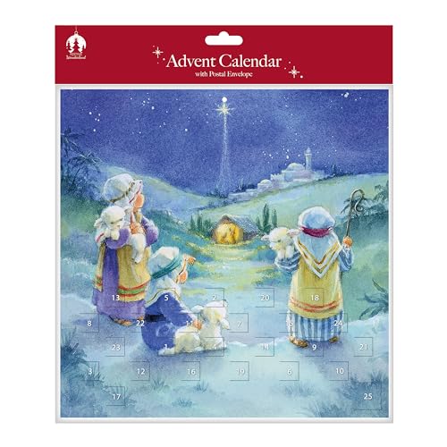 Tallon Large Christmas Advent Calendar - Nativity Design with Postal Envelope - 2 Assorted Designs, 1 Sent at Random - Traditional DIY Advent Calendar